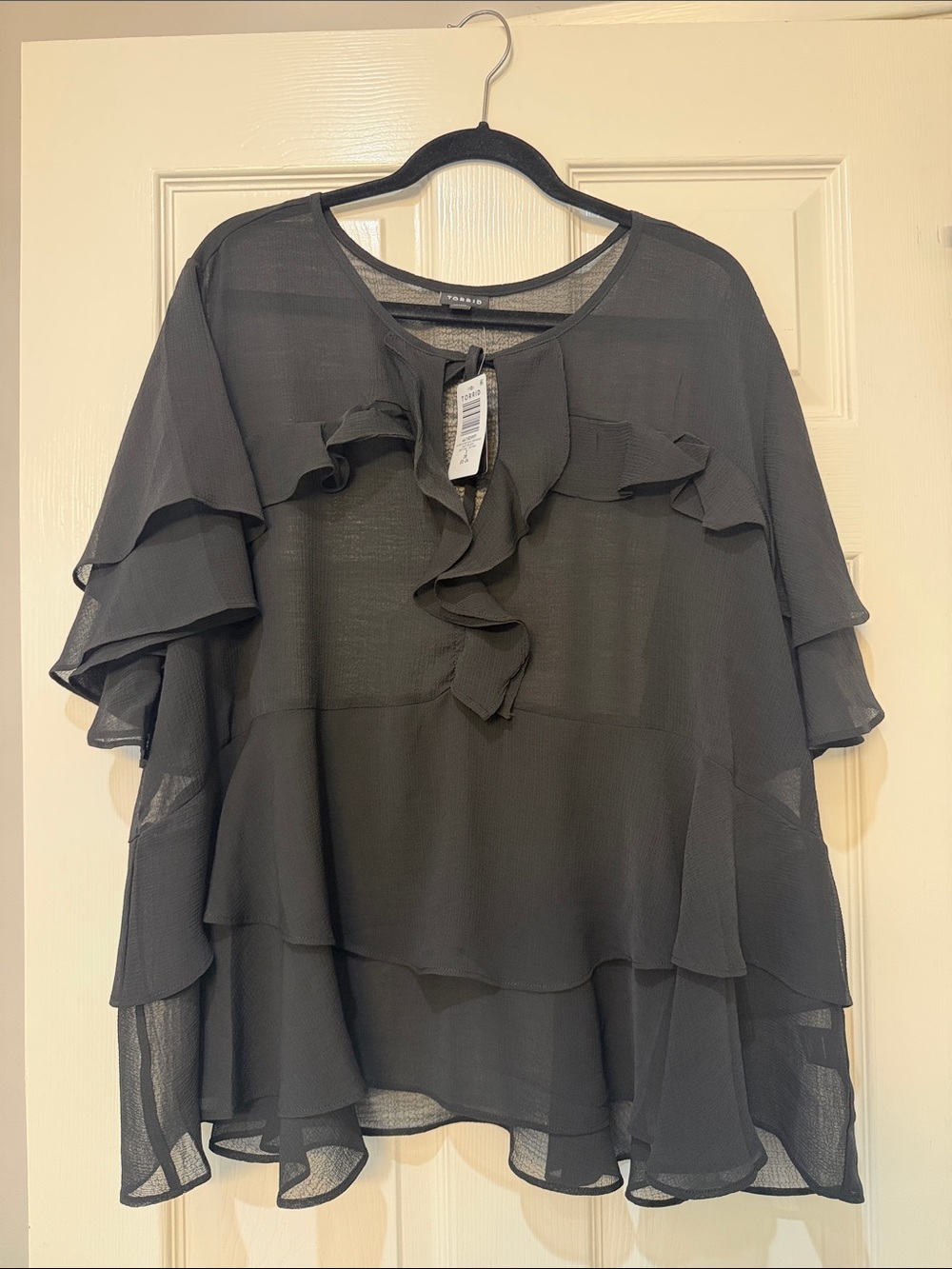 Torrid Women’s Black Ruffle Layered Blouse